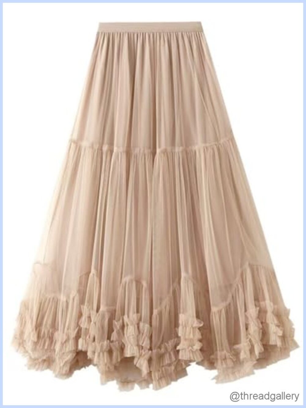 Women's Maxi Tulle Skirt Layered Mesh Tiered A-Line Fairy Tutu Skirt